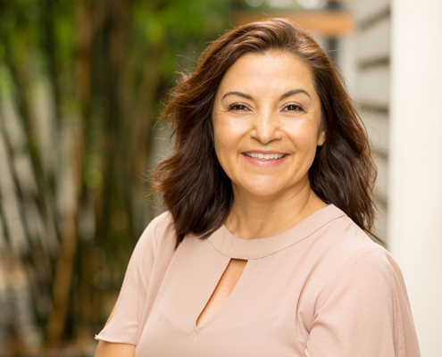 woman smiling showing facial contours