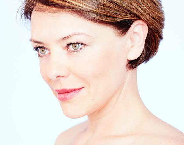 woman smiling showing facial contours