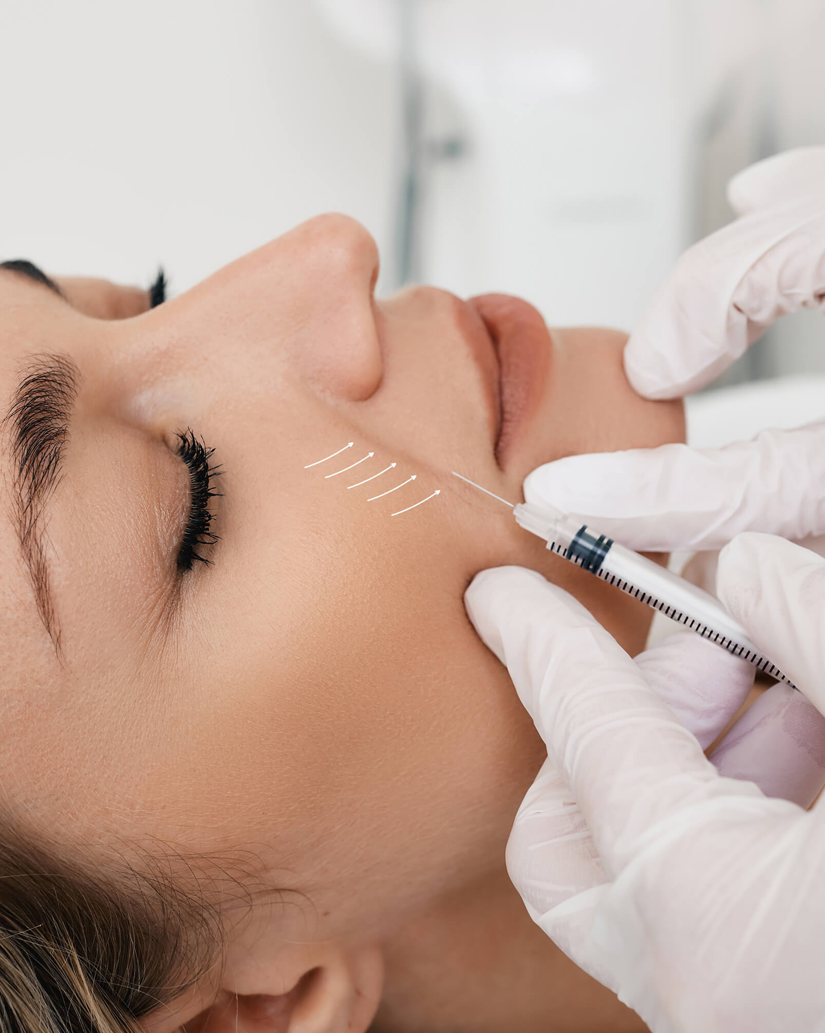 Female patient getting injection